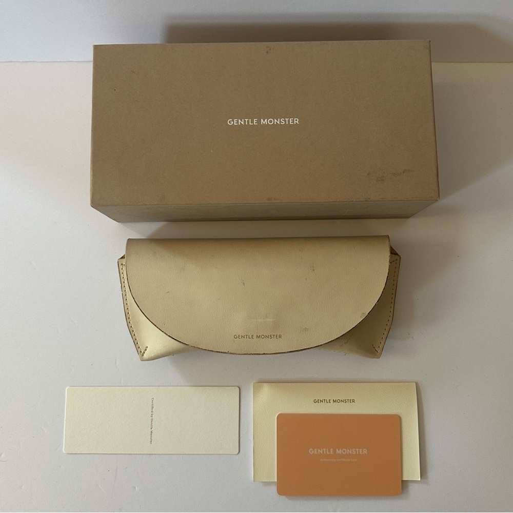 Gentle Monster Leather Cream Sunglasses Case and Box